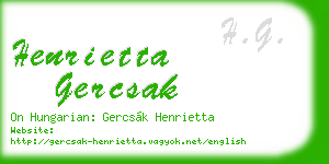 henrietta gercsak business card