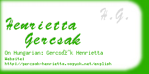 henrietta gercsak business card